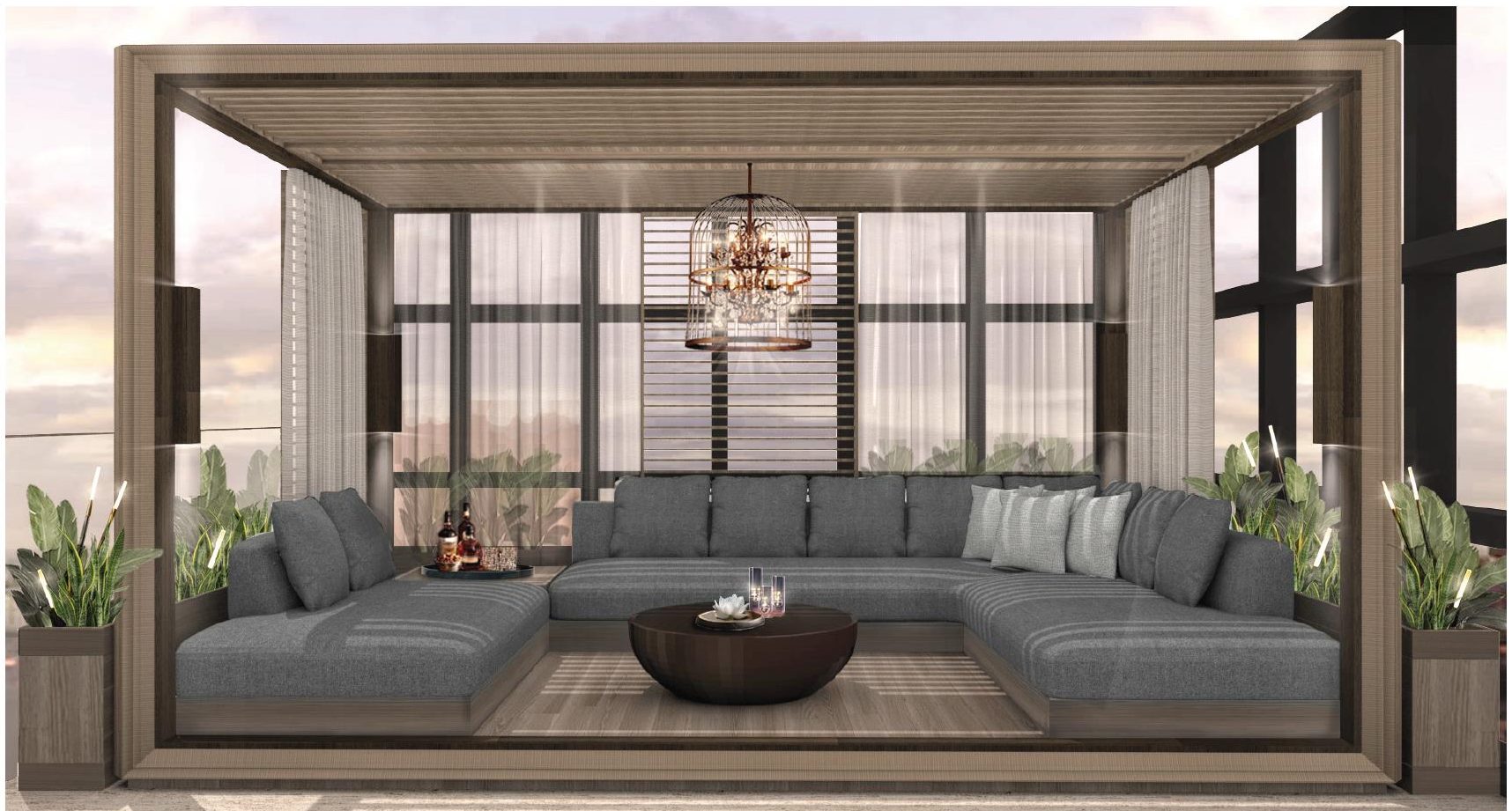 Penthouse rooftop living pavilion (artist’s impression)